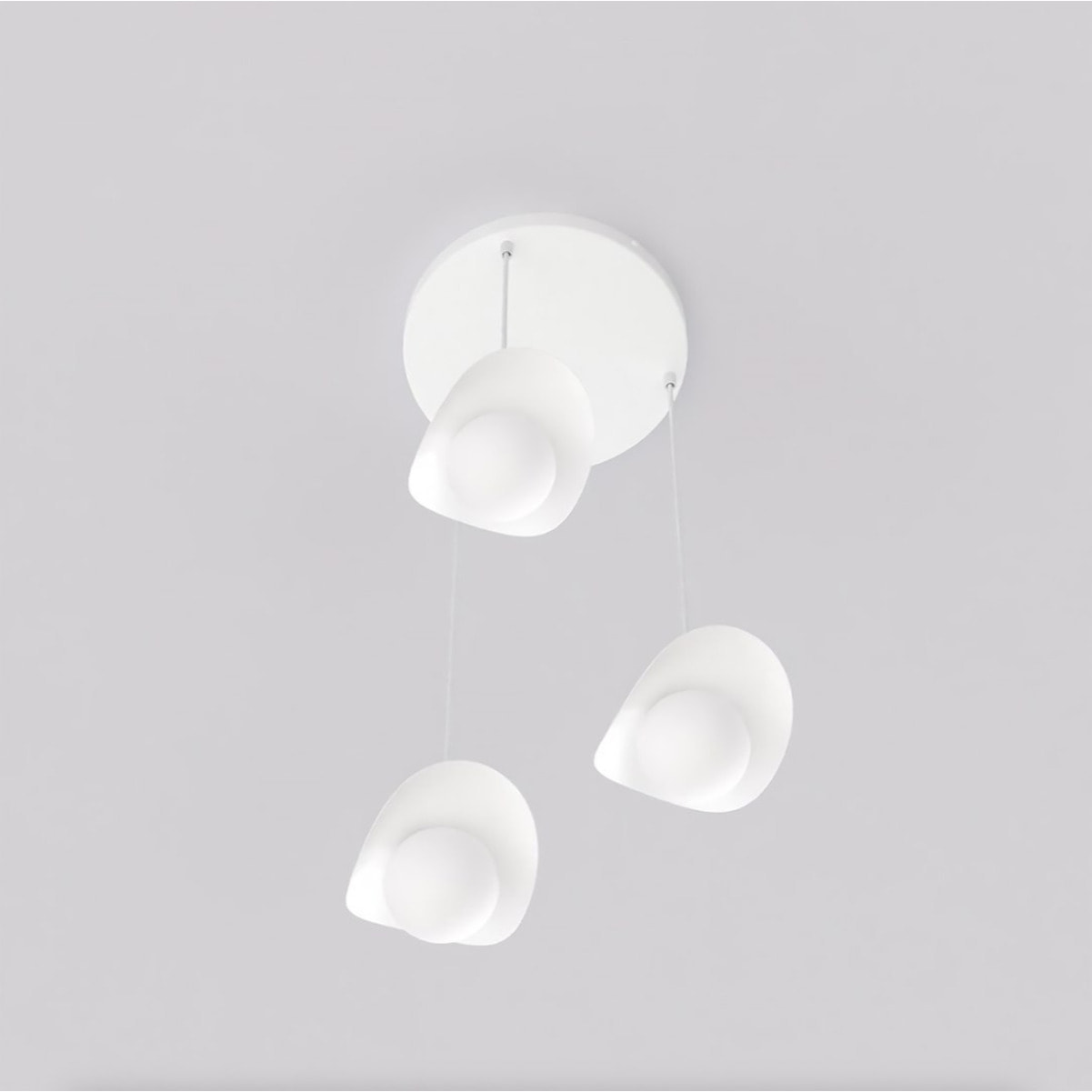 Lampada a sospensione Ritual in acciaio bianco opaco