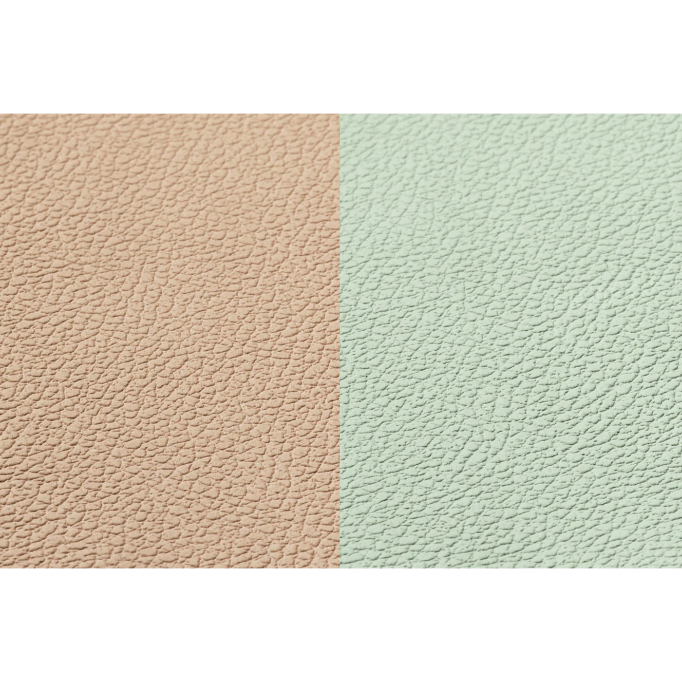 Set de table rectangulaire réversible - 6 pièces - Cuir recyclé rose pâle et vert pâle