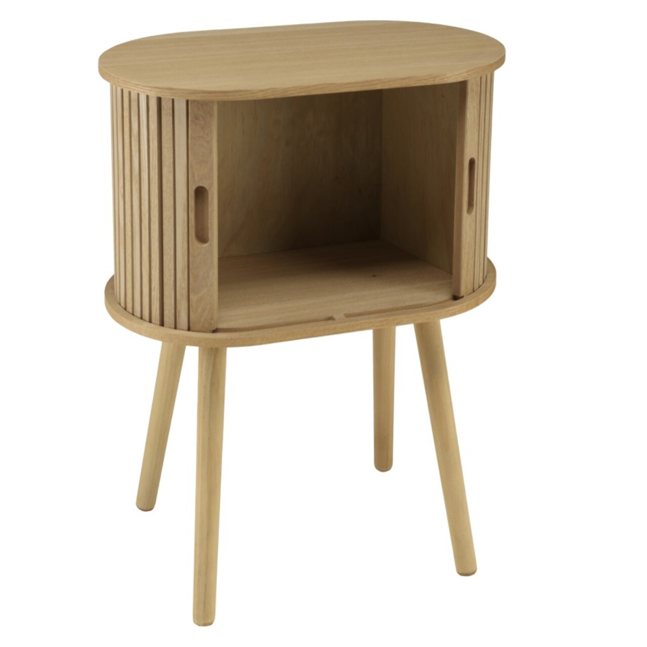 AGATHE - Meuble de rangement ovale 50x30cm en bois couleur naturelle