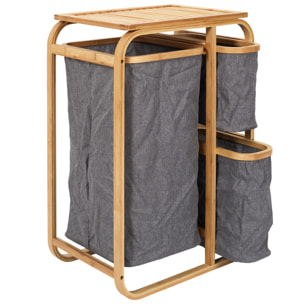 Rangement 3 Compartiments Support Bambou