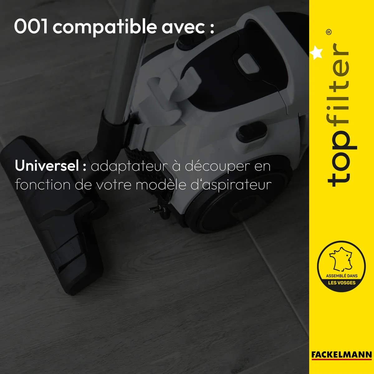 Lot de 4 packs de 4 sacs aspirateur 64001 universels TopFilter Premium