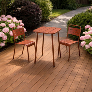 EVORA Table carrée 2 places 50x50cm terracotta