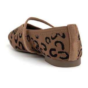 Ballerina micro-intrecciata in tessuto - LEOPARDATO