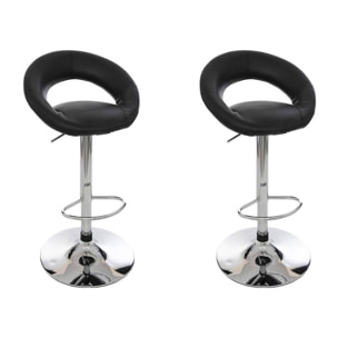 Lot de 2 tabourets de bar "Sasha" noir