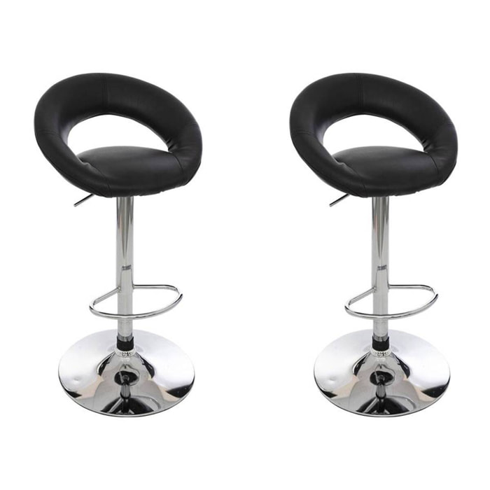 Lot de 2 tabourets de bar "Sasha" noir
