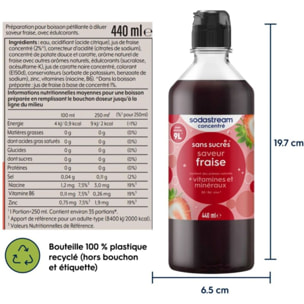 Concentré SODASTREAM saveur FRAISE sans sucres 440 ml
