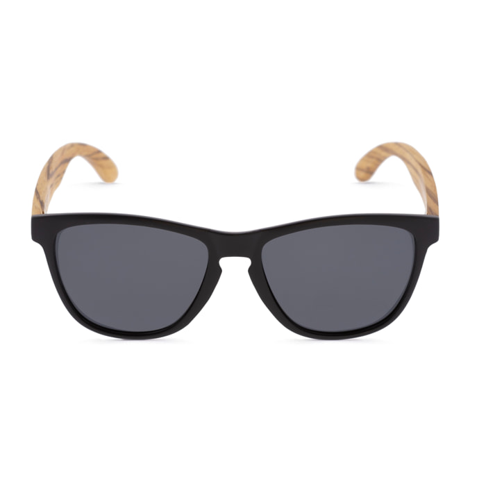 Gafas de sol OCEAN SEA - Frente negro con patillas de madera y / Ahumada