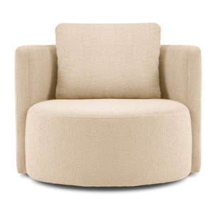 Fauteuil pivotant "Adam" bouclé beige