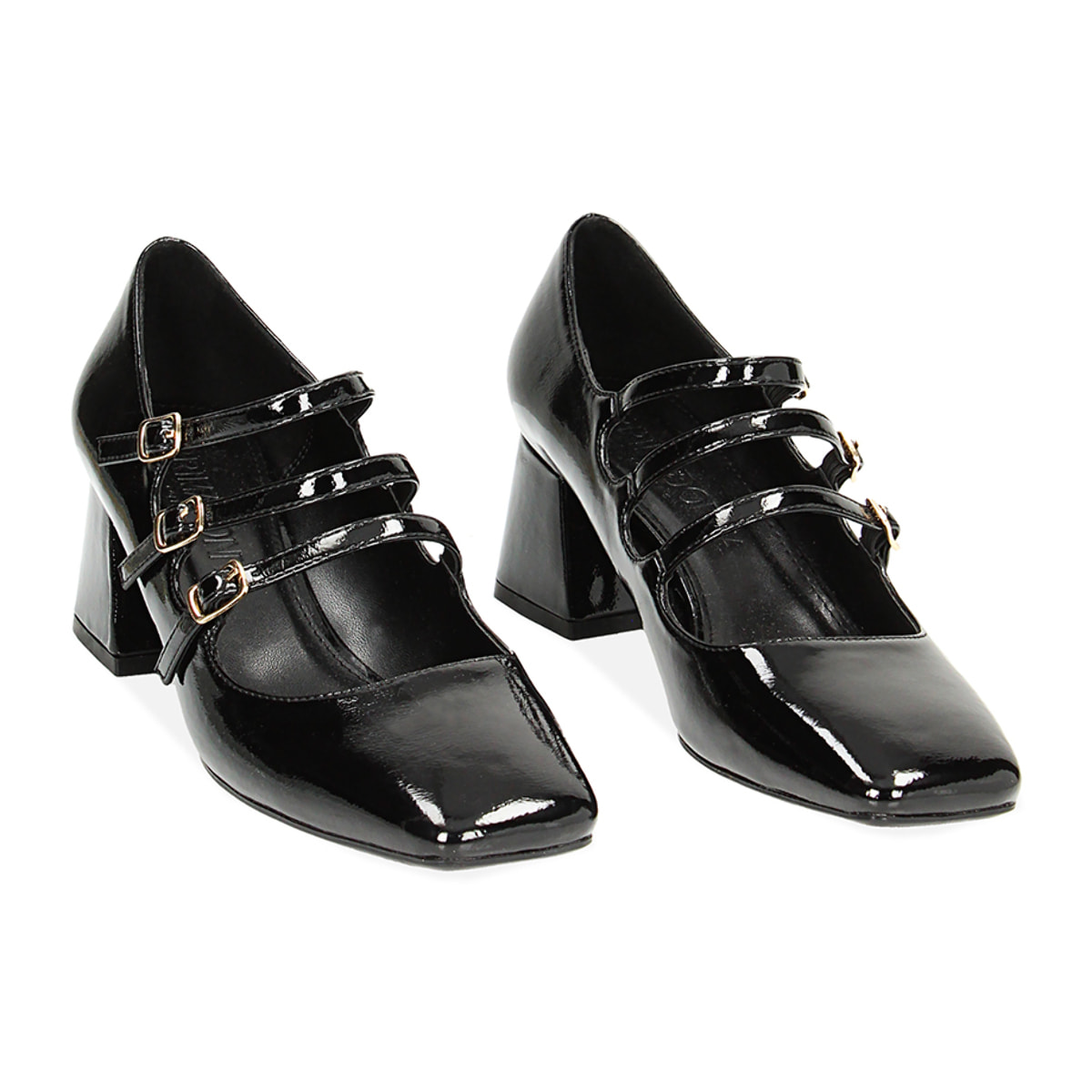 Zapatos de naplak negros, talón de 5,5 cm