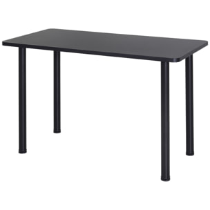 HOMCOM Table à manger style contemporain 4 personnes dim. 120L x 60l x 76H cm panneaux particules acier inoxydable noir