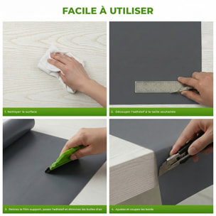 Rouleau adhésif décoratif Vinyle au Mètre - Gris tempete - Sticker Lavable Imperméable Mur Cuisine Meubles