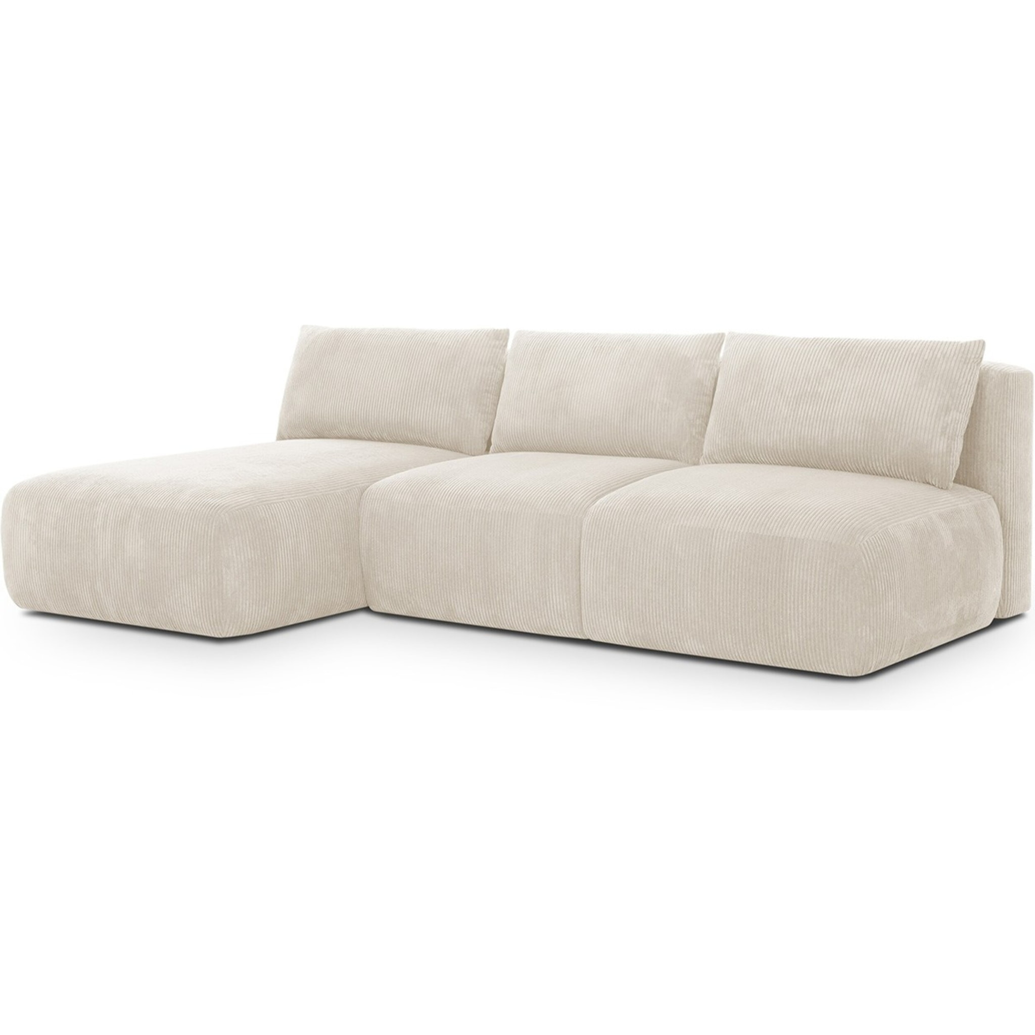 Canapé d'angle à gauche convertible 4 places en velours côtelé - JASPER
