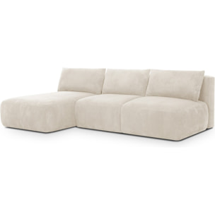 Canapé d'angle à gauche convertible 4 places en velours côtelé - JASPER