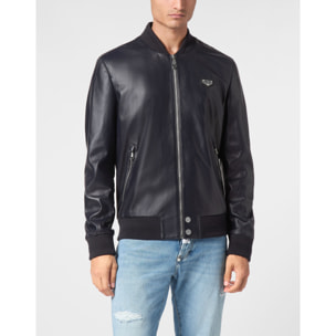 PHILIPP PLEIN Leather Bomber ICONIC PLEIN