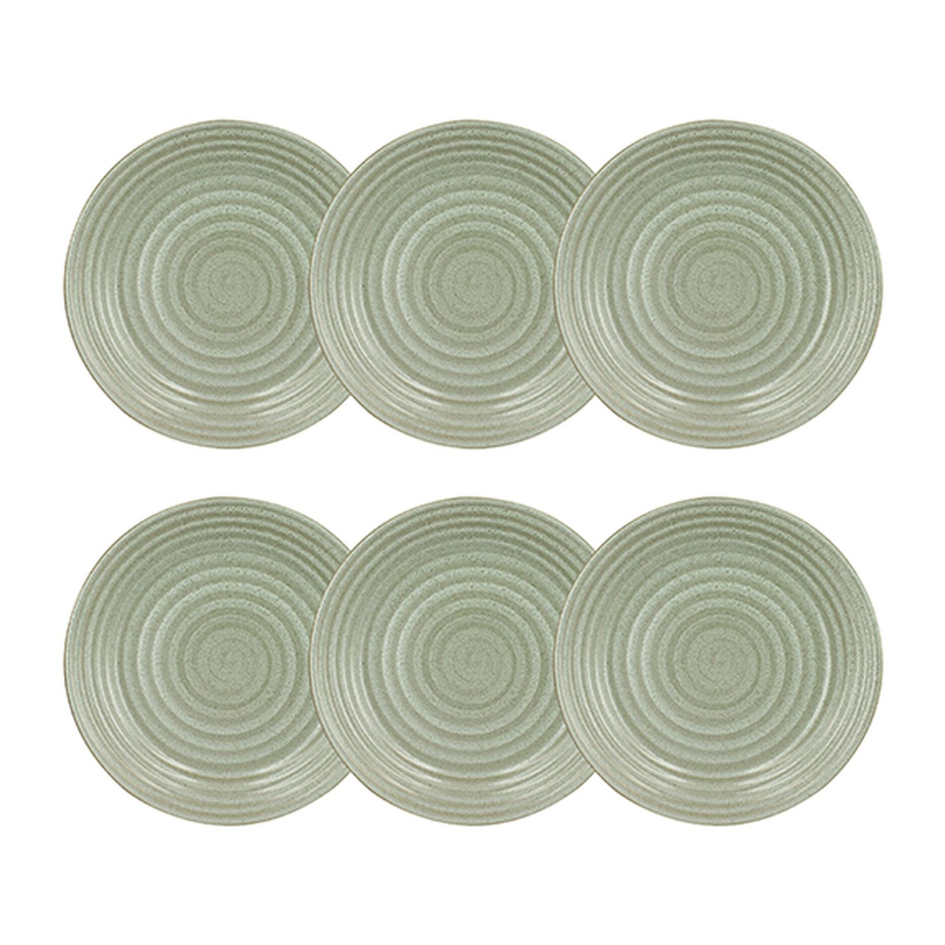Lot de 6 assiettes à dessert 21cm en grès vert TURBOLINO