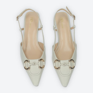 Décolleté sling back Donna Tata Italia Bianco