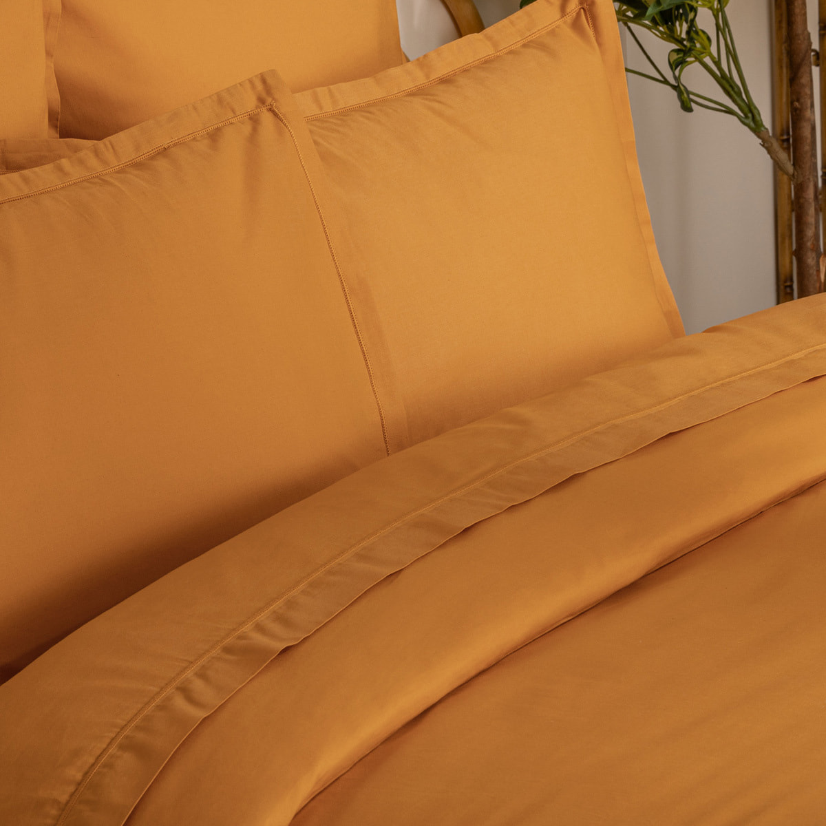 Housse de couette "Carina" coton 240x220cm jaune cumin