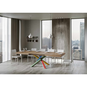 Mesa extensible 90x130/390 cm Volantis Roble Natural estructura multicolor 4/B