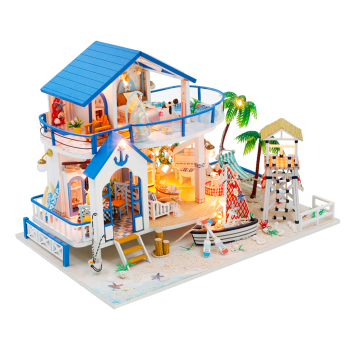 Casa de playa Leyenda del mar azul. Maqueta 3D realista con gran detalle y luces led.
