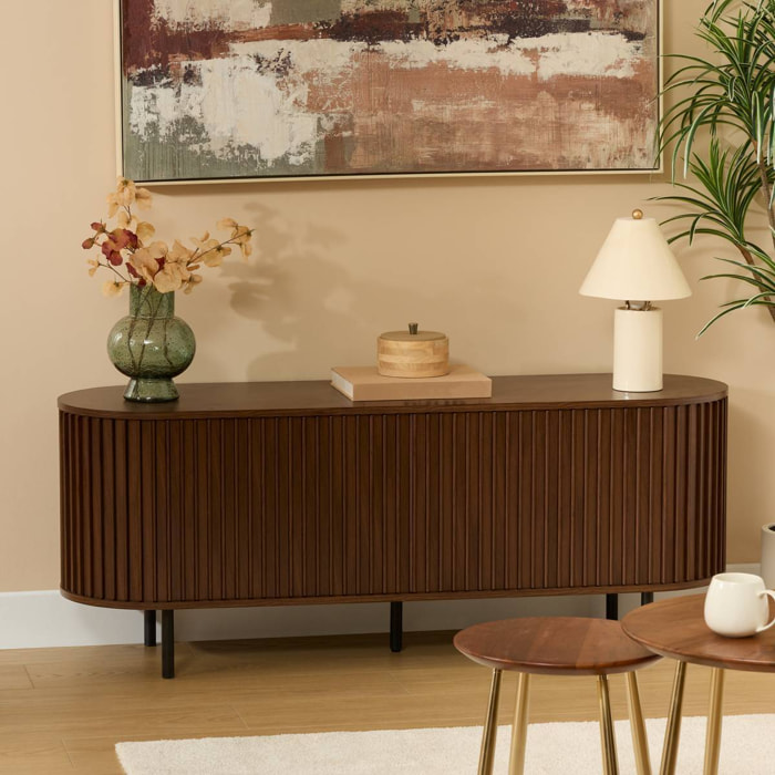 Meuble TV Alcôve ovale 40x140cm 2 portes marron