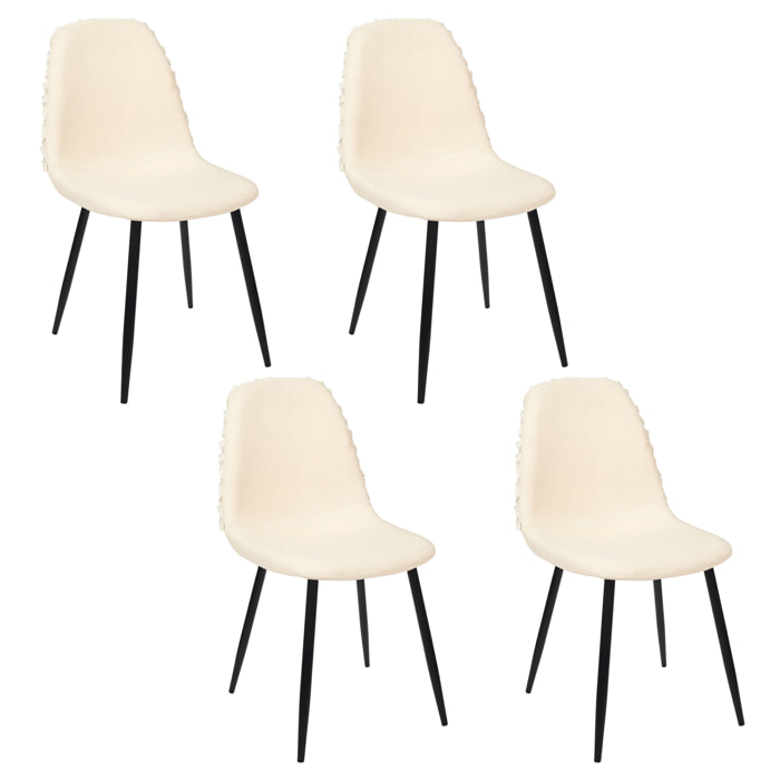 Chaise Mora Pieds Metal Noir - Lot De 4
