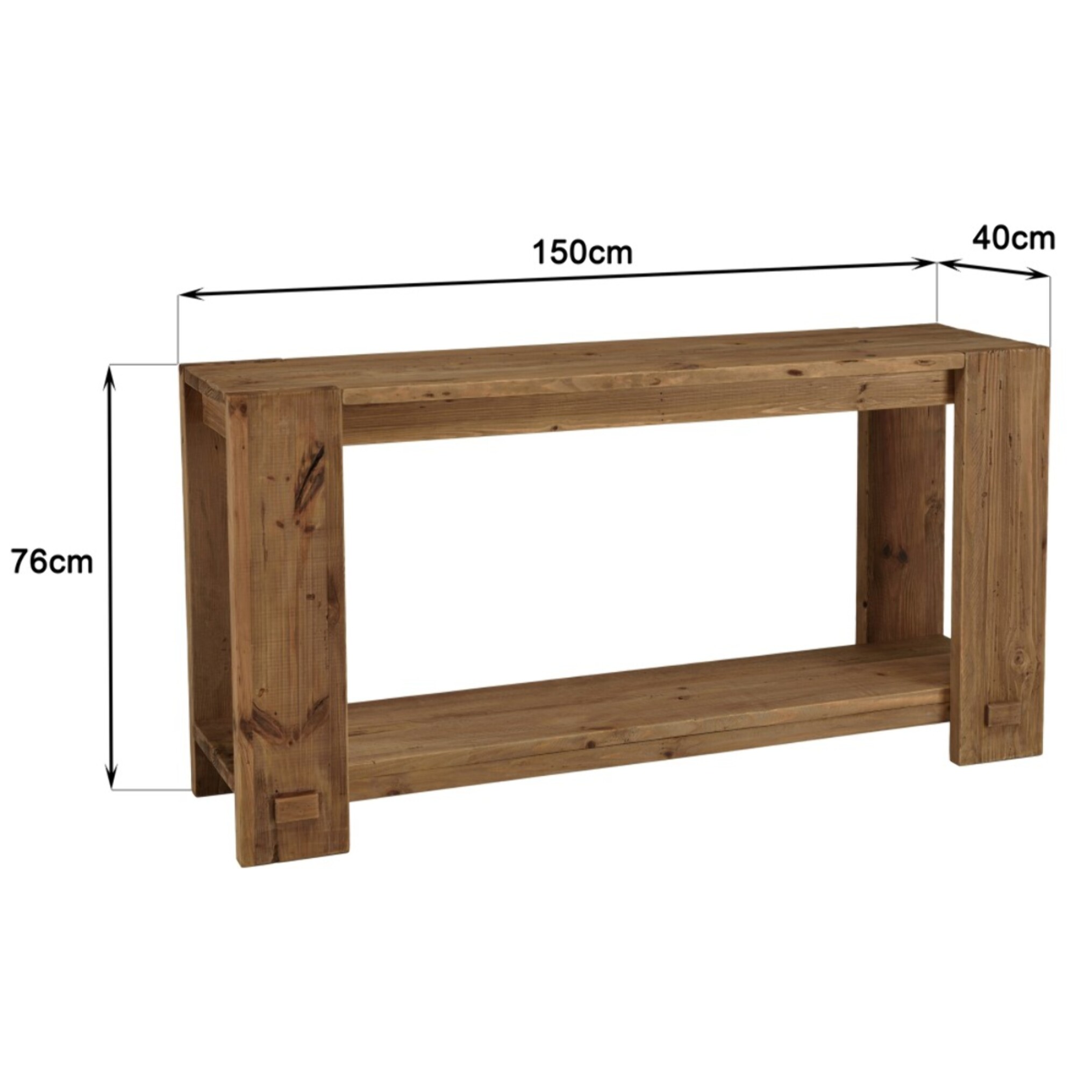 SANDY - Console bois 150x40cm bois Pin recyclé