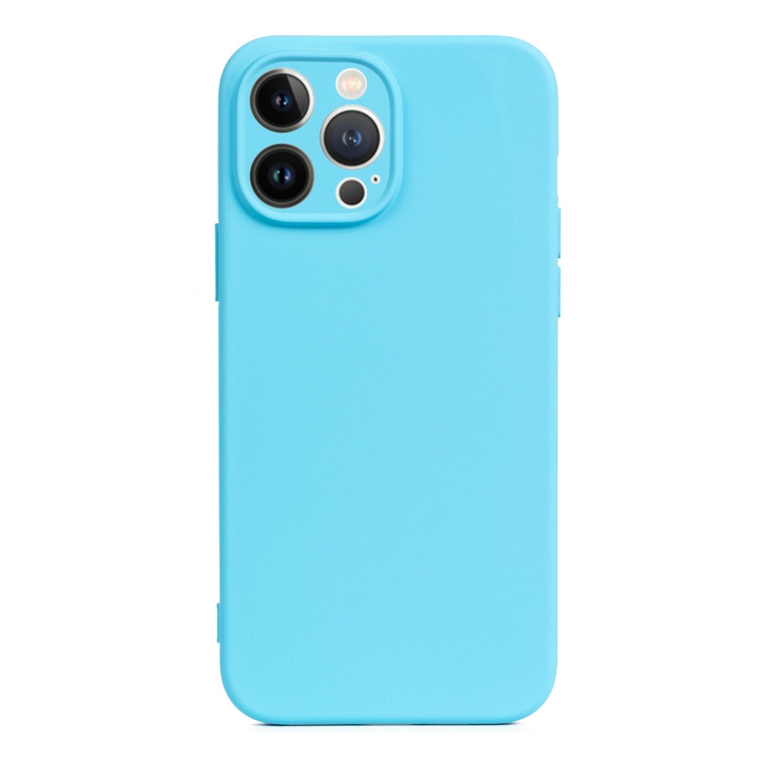 DAM Custodia Essential in silicone con protezione per fotocamera per iPhone 13 Pro Max. Interno in morbido velluto. 8,09x1,04x16,36 cm. Colore blu