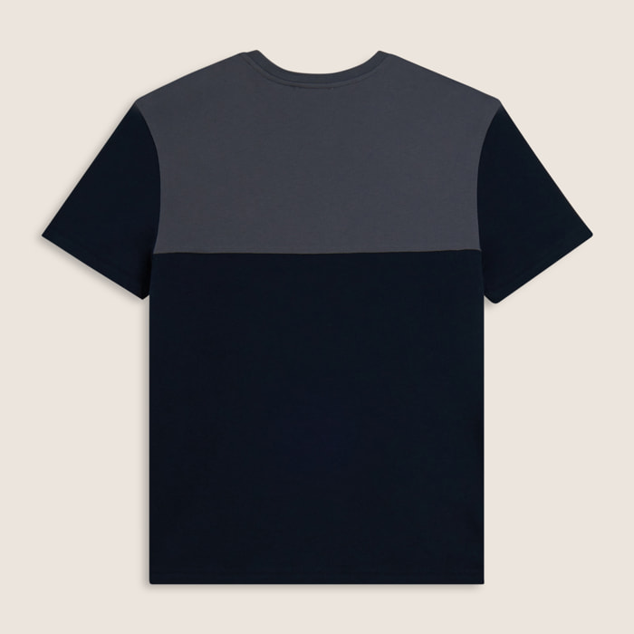 T-shirt colour block con stampa sulla spalla