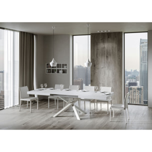 Mesa extensible 90x180/284 cm Volantis Fresno Blanco estructura blanco