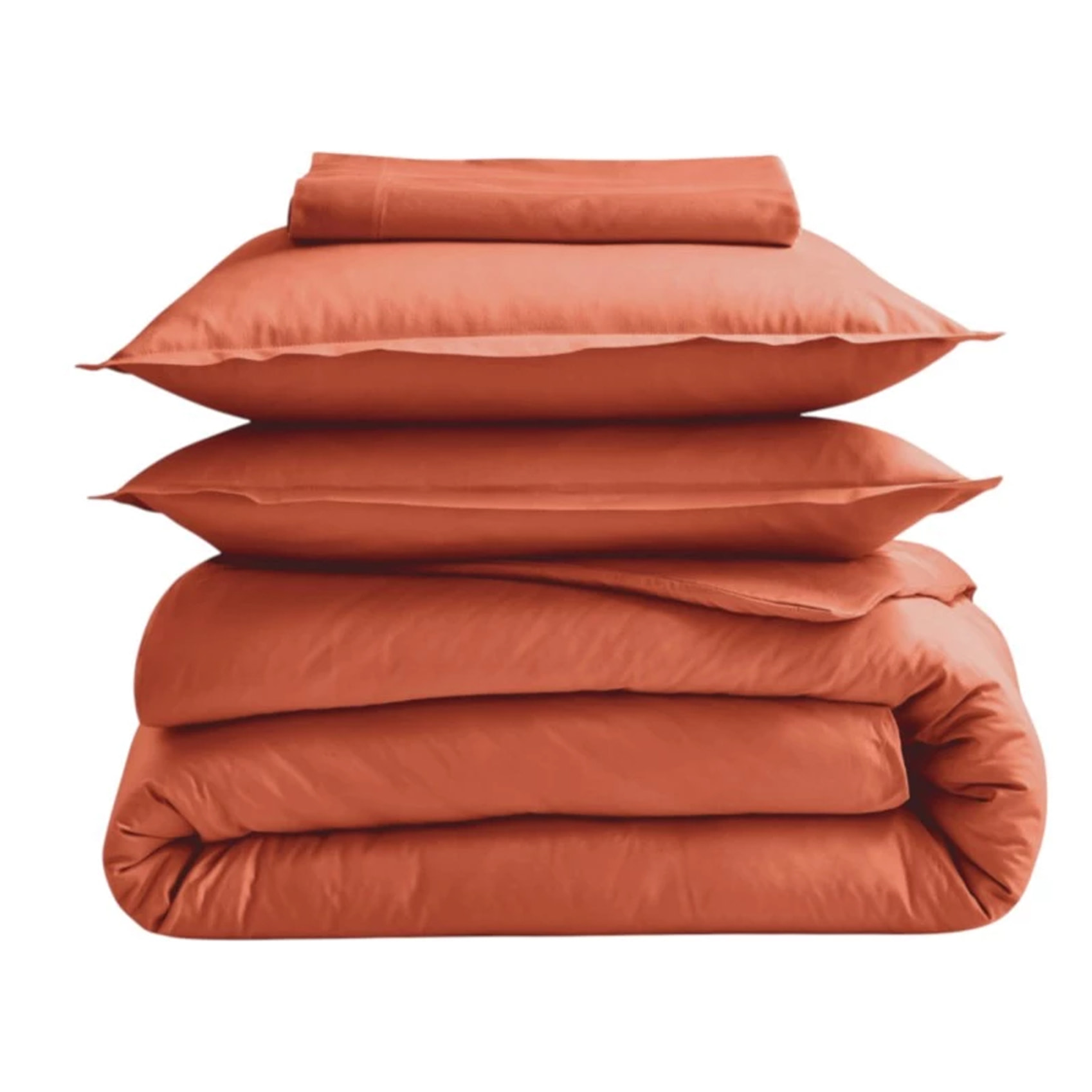 Drap housse 100% coton bio bonnet 30 cm - Terracotta