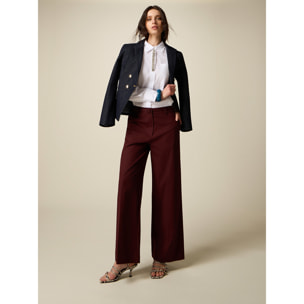 Oltre - Pantaloni palazzo misto cotone - Marrone