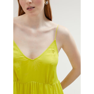 Vestito con spalline e volant