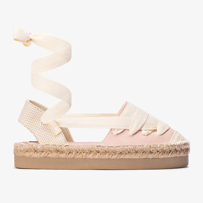 Espadrillas  per bambine con fiocco, tela B&W