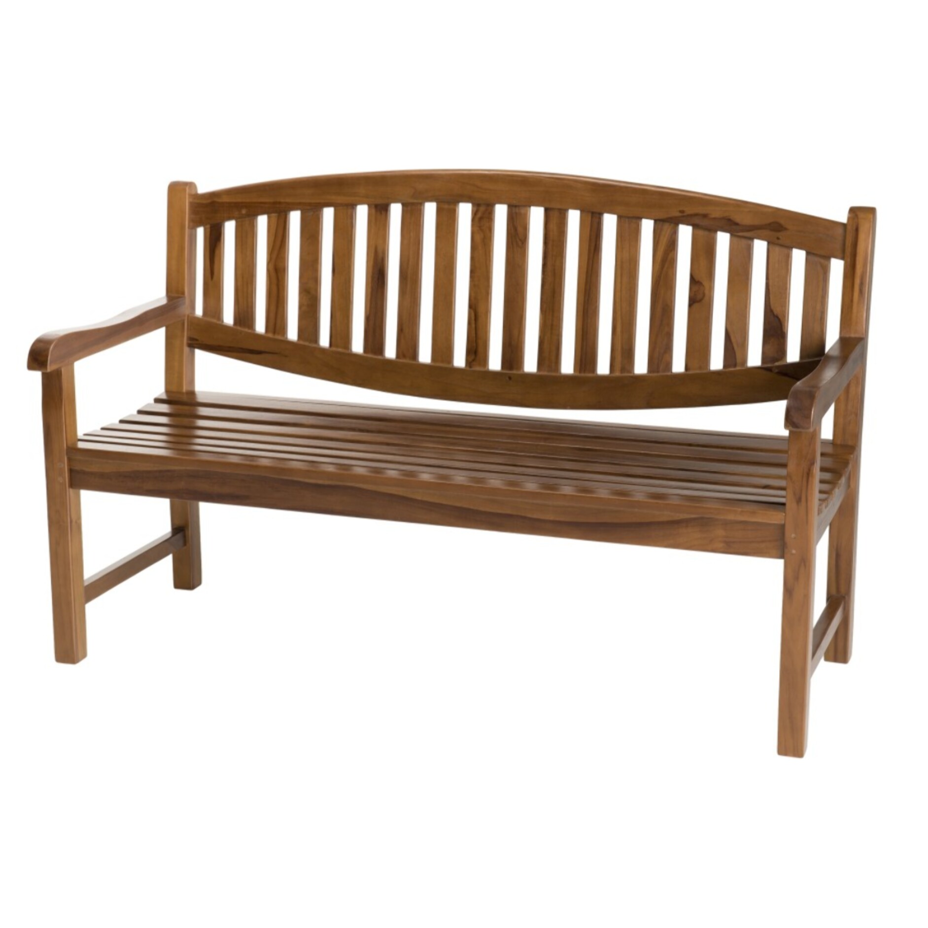 MAEVA - Banc de jardin ovale en bois teck huilé