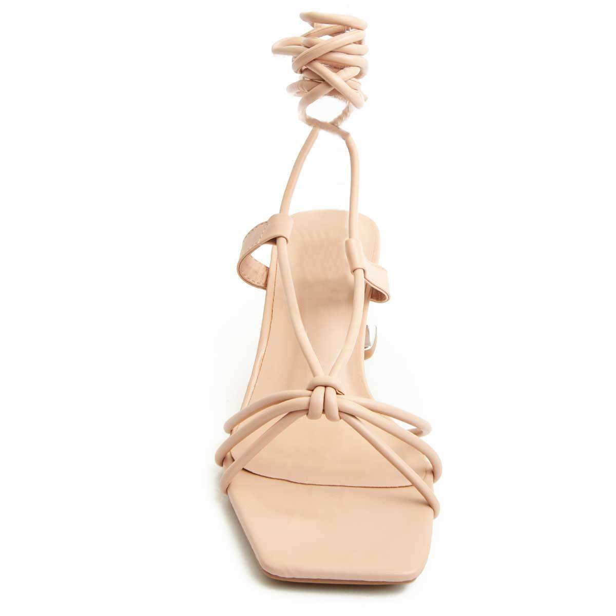 Sandalia de tacón - Beige - Altura: 6 cm