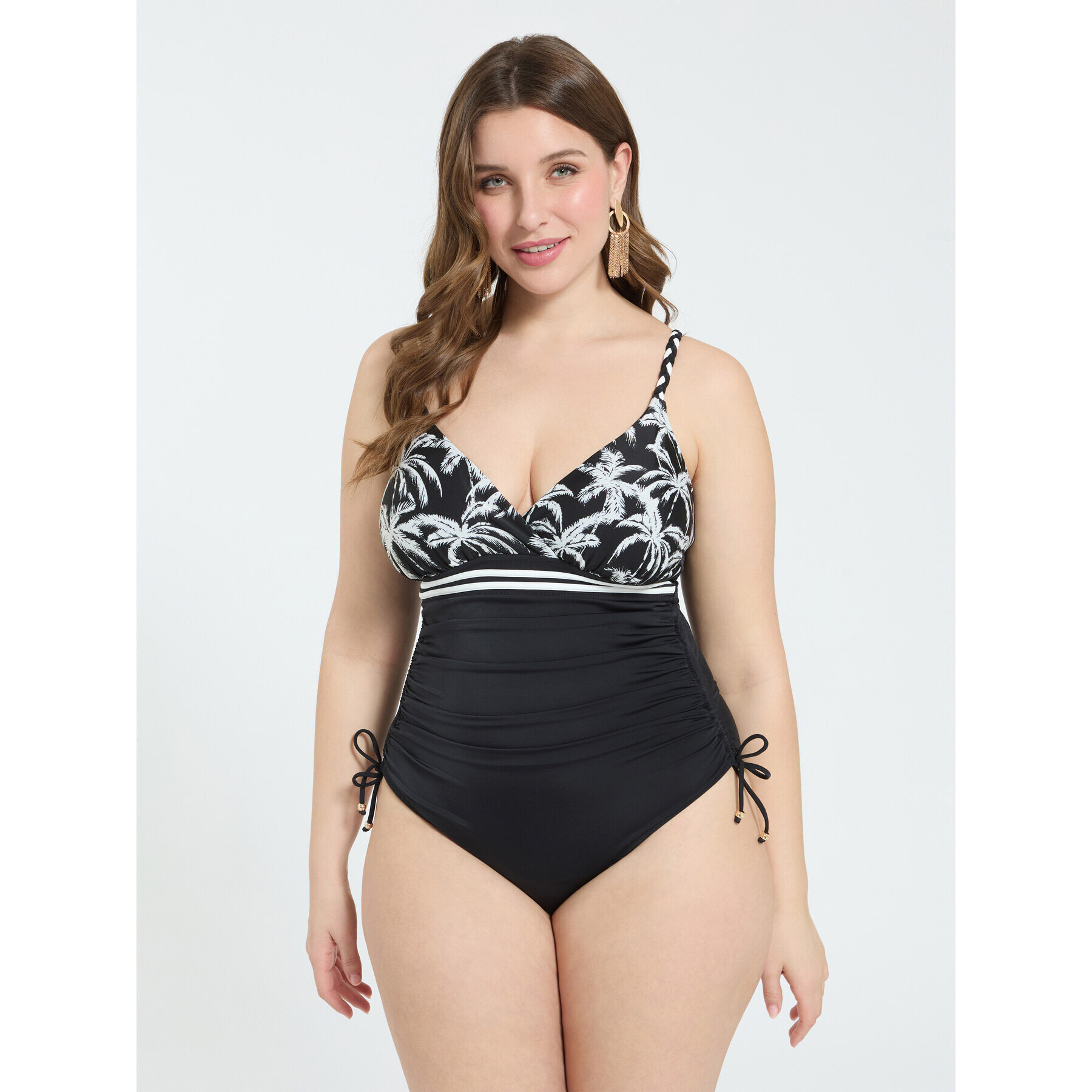 Fiorella Rubino - Bañador entero con estampado tropical - Negro