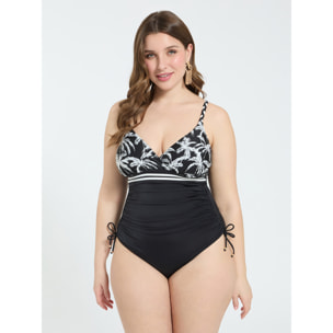 Fiorella Rubino - Bañador entero con estampado tropical - Negro