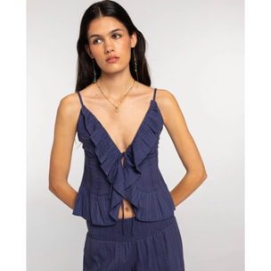 Top de mujer  de tirantes con lazadas frontales