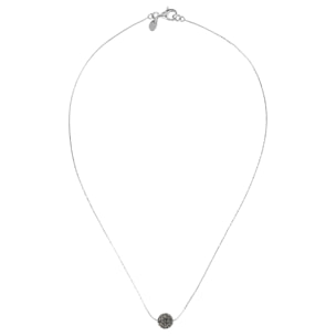Collana Catena Snake in Argento 925 con Pendente Sferico in Pavé di Cubic Zirconia