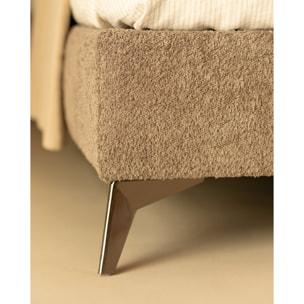 Lit rembourré en taupe boculé pour les matelas en différentes tailles
