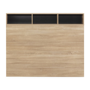 Cabecero de Cama Zeus con almacenaje Roble, 2 Puertas 9 Huecos