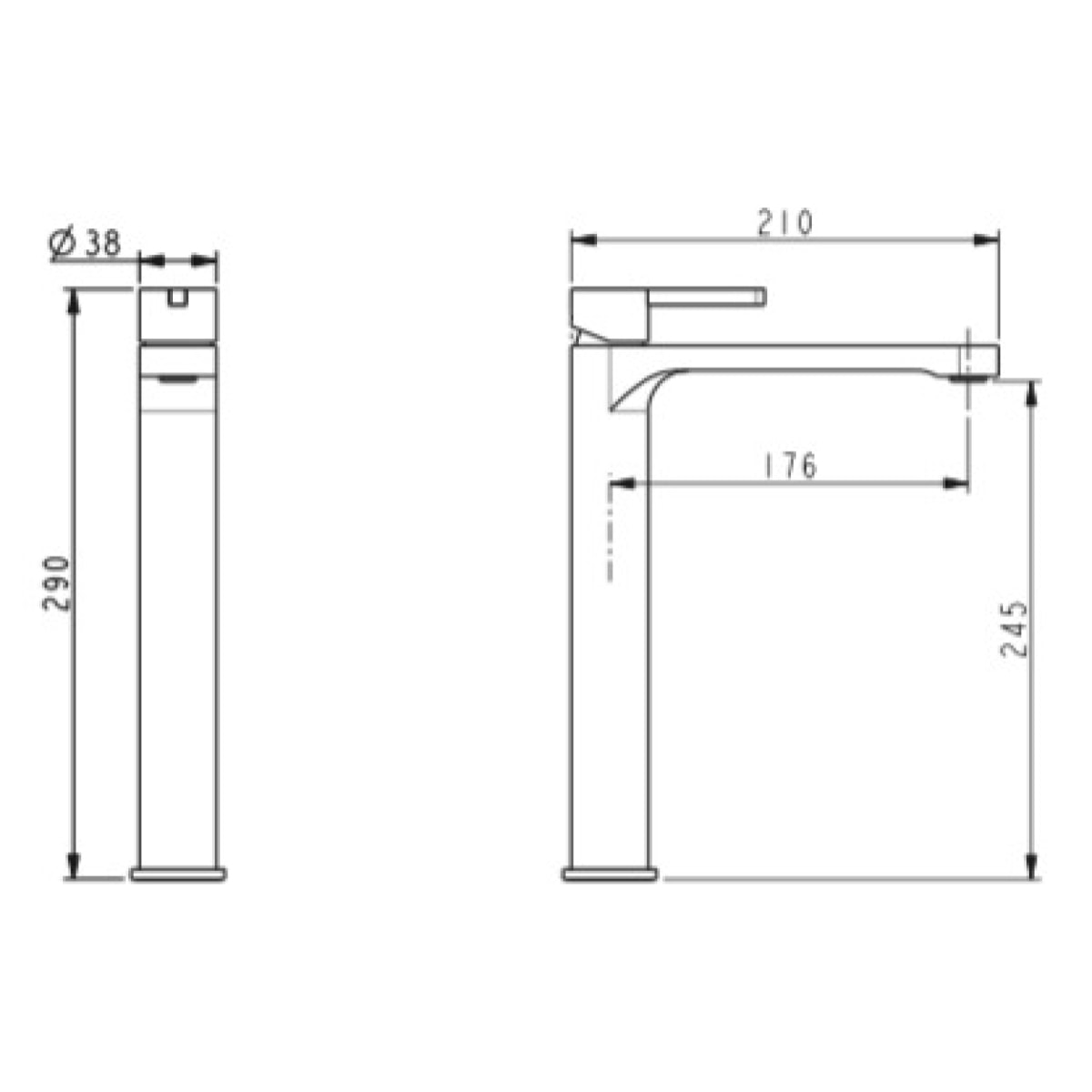 Mitigeur de lavabo XL Fusion sans tirette chromé (SATBSFU285TC)
