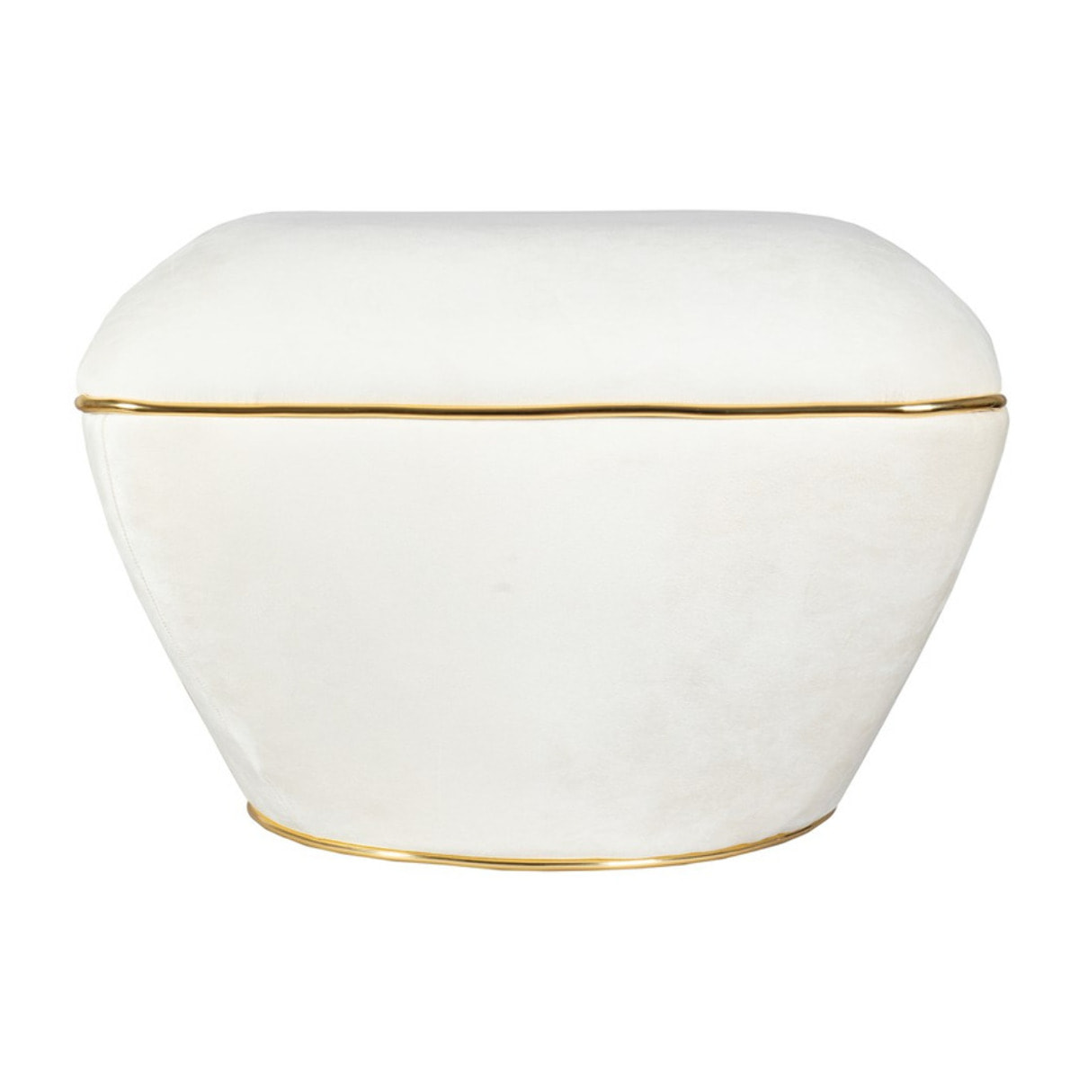 Pouf Contessa avorio e oro in velluto misto cotone