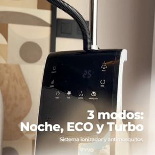 Ventilador Nebulizador EVVO con agua, 90W, 3 velocidades, mando a distancia, antimosquitos