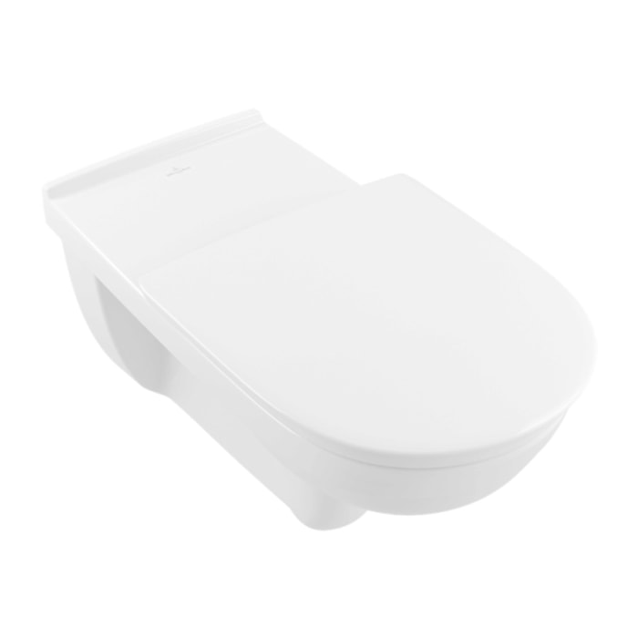Cuvette WC suspendu PMR sans bride VILLEROY & BOCH ViCare blanc + Abattant WC amovible frein de chute