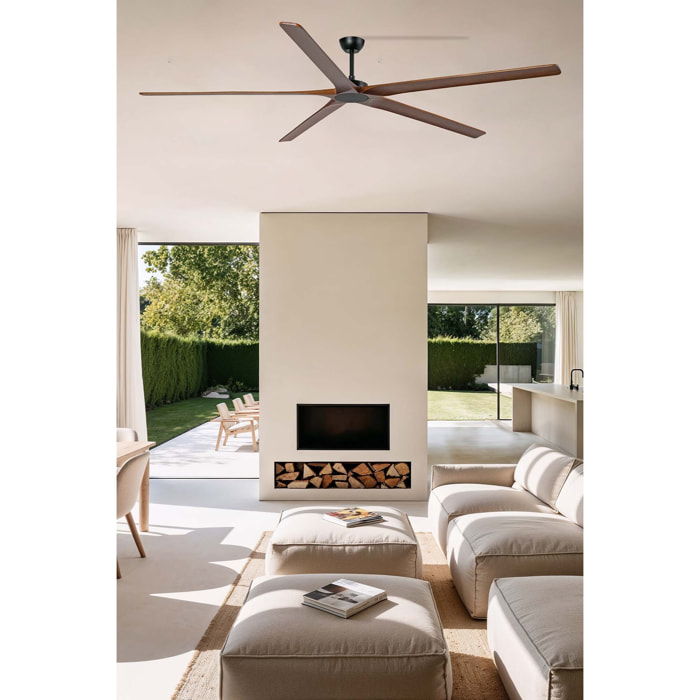 BIGWOOD 24 XXL Ventilateur de plafond noir/noyer