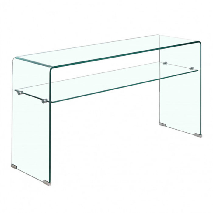 Console en verre 125 cm avec tablette - BENT