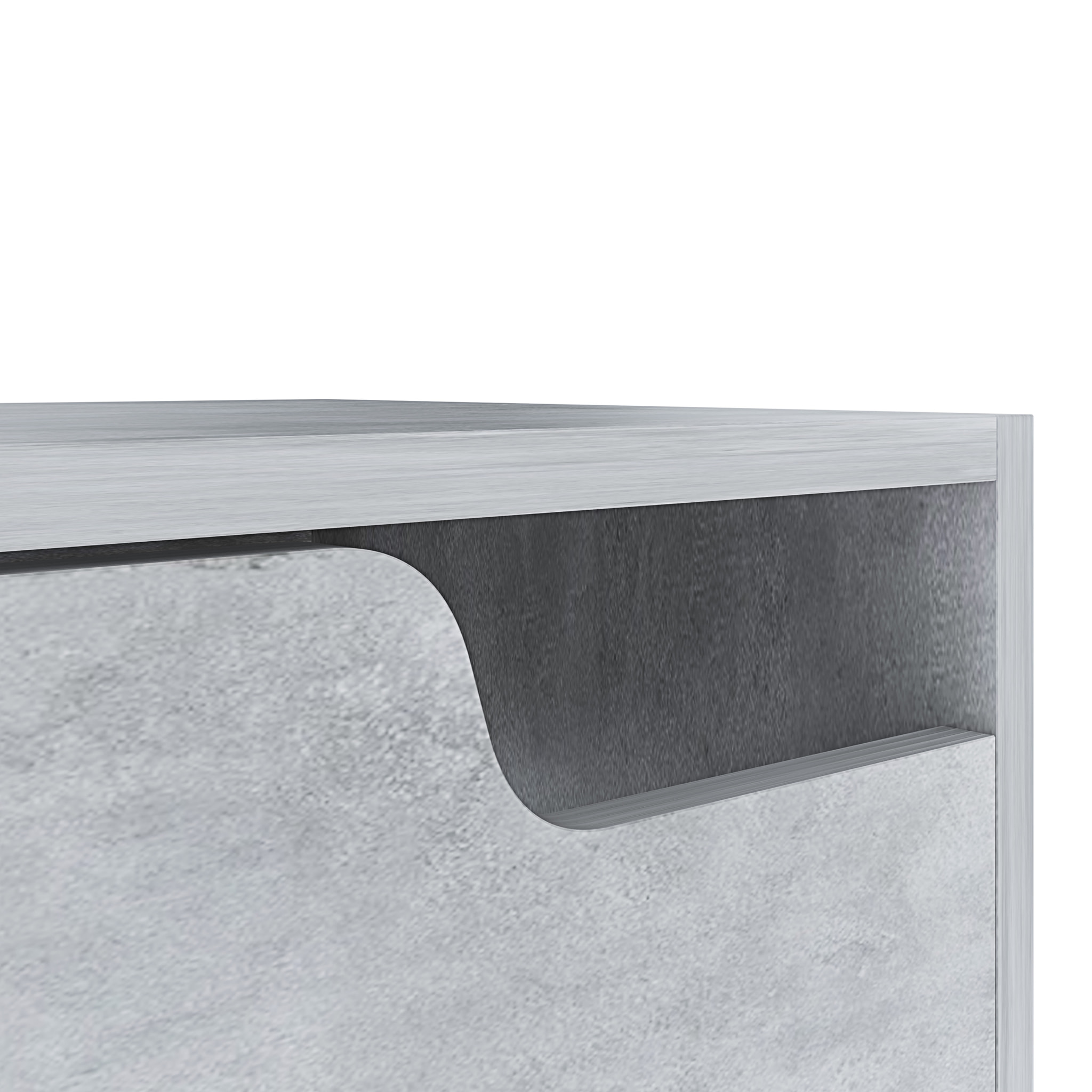 Scarpiera Portascarpe 3 Ante In Legno MDF Salvaspazio A Ribalta Maniglie A Scomparsa Per Ingresso Soggiorno Casa Camera 115x24x63 Cm Grigio Cemento