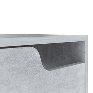 Scarpiera Portascarpe 3 Ante In Legno MDF Salvaspazio A Ribalta Maniglie A Scomparsa Per Ingresso Soggiorno Casa Camera 115x24x63 Cm Grigio Cemento