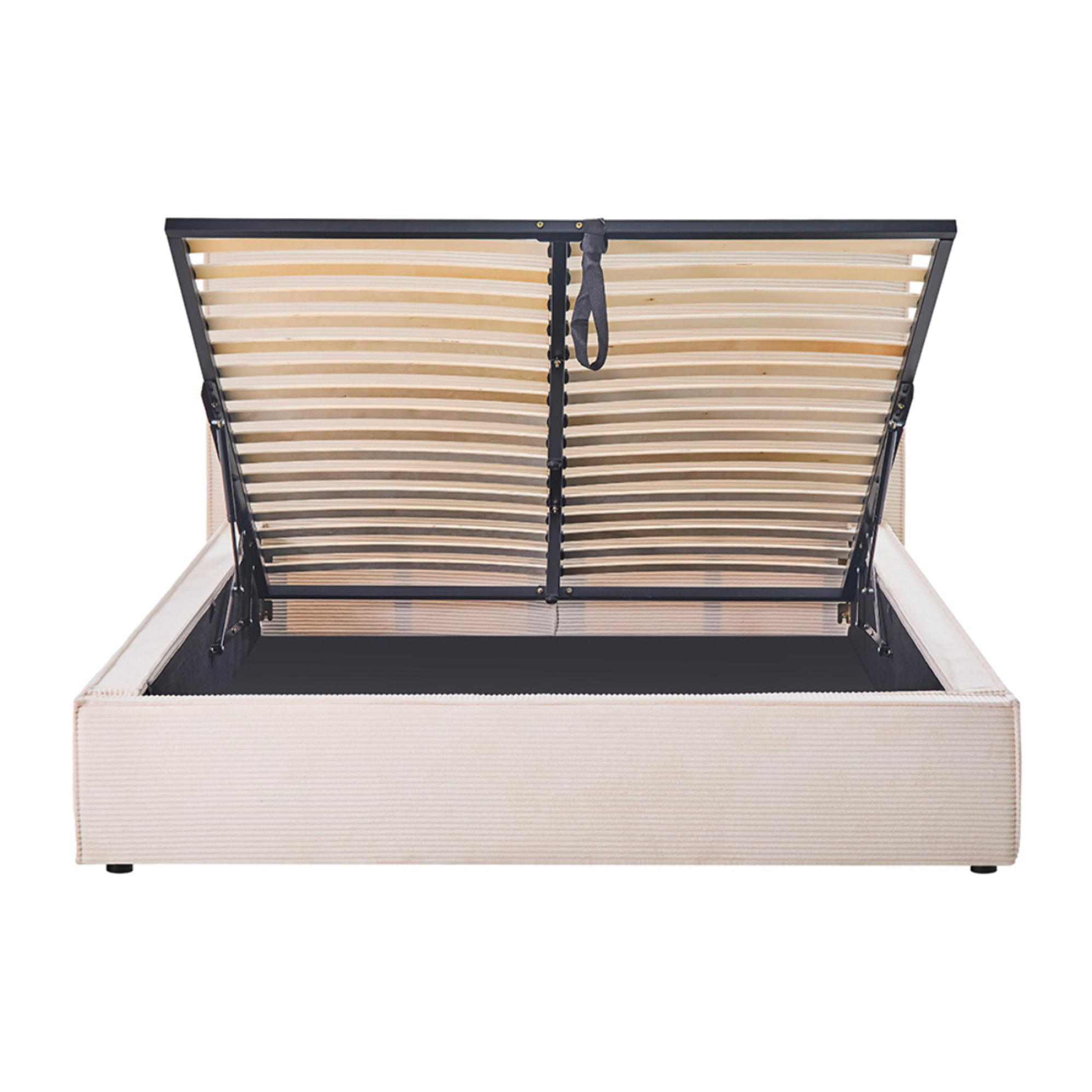 Lit Coffre en velours côtelé Intemporel | Coloris Beige